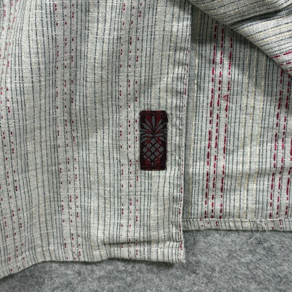 Vintage Tommy Bahama Silk Shirt Mens M Gray Long Sleeve Button Up Textured Beach - Picture 5 of 15